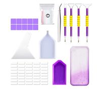 Generico Rhinestone Painting Tools, Craft Set with Storage Pouch, Metal Tweezer, Gradient Color Tray with Rainbow Style, Innovative Gradient Color Sorting, Beading Supply for Adult Hobby