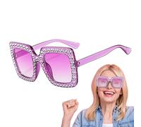 Generico Rhinestone Sunglasses - Sparkly Square Frames, Crystal Trim Shades, Glam Jewel Eyewear, Radiant Fashion Lenses | Summer Style Scene, Beach Day Activity Setup, Outdoor Shine Look Creation