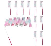 Generico Rhythmic Gymnastics Ribbons - Sparkling Dance Training Tools | 10Pcs Color Streamers | Sparkling Ribbons for And Kids, Stage Performance Prop, 5ft Wand for Music Lessons
