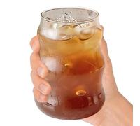 Generico Ribbed Glass Drinking Cup, Wavy Cute Beverage Tool, for Juice Beer Soda Tea Cocktail Clear Material Indoor Outdoor Home Kitchen Cafe Office Stylish for Daily Party Apartment Living Room Use