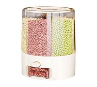 Generico Rice Container - Rotating Rice Bucket | Sealed Storage with Anti Gnat Moisture Guard, Grain Organizer with Dividers for Pantry, Kitchen Canister System for Beans Oats Millet Pet Feed