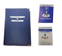 GENERICO ricevi 1 Disco ORARIO PARCHEGGIO E 1 Porta Documenti 12,5×17cm Libretto circolazione e assicurazione Auto Portadocumenti Vari Scomparti e Buste Colore a Sorpresa 1 in Omaggio Portachiavi Tab