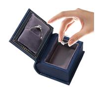 Generico Ring Box - 2.17 Inches Custom Ring Box | Book Shape Jewelry Case | Magnetic Closure Engagement Rings Boxes For Birthday Women Men Travel Christmas Engagement Proposal