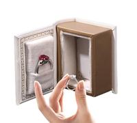 Generico Ring Box - 2.17 Inches Custom Ring Box | Book Shape Jewelry Case | Magnetic Closure Engagement Rings Boxes For Birthday Women Men Travel Christmas Engagement Proposal