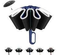 Generico Ring Bubble Umbrella, Ring Buckle Umbrella, Rings Buckle Umbrellas windproof with Reflective Safety Strip, Reverse Umbrellas Automatic Open and Close, for Travels, Daily Use (Blue)