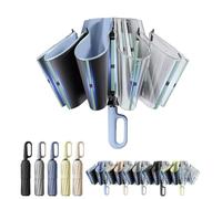 Generico Ring Buckle Umbrella, Ring Bubble Rain Buckle Umbrella, Rings Buckles Umbrellas windproof with Reflective Safety Strip for Daily Use, Travel and Rain (B*Blue)
