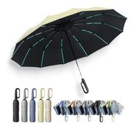 Generico Ring Buckle Umbrella, Ring Bubble Rain Buckle Umbrella, Rings Buckles Umbrellas windproof with Reflective Safety Strip for Daily Use, Travel and Rain (A*Green)