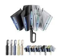 Generico Ring Buckle Umbrella, Ring Bubble Rain Buckle Umbrella, Rings Buckles Umbrellas windproof with Reflective Safety Strip for Daily Use, Travel and Rain (B*Black)