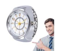 Generico Ring Clock - Vintage Quartz Finger Watch | Creative Round Rings Watch | Adjustable Retro Mini Clock Ring Birthday Gift Women Men