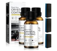 Generico Rinnova Plastiche Auto Nero, 2025 Nuovo Ceramica Trim Coat Kit, Protegge e Lucida Cruscotti e Superfici in Plastica, Protezione UV Asciugatura Rapida Antisbiadimento per Auto Moto (3 Pezzi)