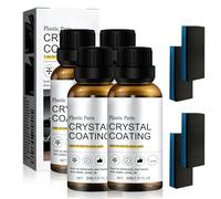 Generico Rinnova Plastiche Auto Nero, 2025 Nuovo Ceramica Trim Coat Kit, Protegge e Lucida Cruscotti e Superfici in Plastica, Protezione UV Asciugatura Rapida Antisbiadimento per Auto Moto (4 Pezzi)