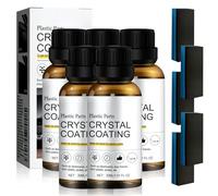 Generico Rinnova Plastiche Auto Nero, 2025 Nuovo Ceramica Trim Coat Kit, Protegge e Lucida Cruscotti e Superfici in Plastica, Protezione UV Asciugatura Rapida Antisbiadimento per Auto Moto (5 Pezzi)