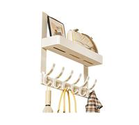 Generico Ripiani Organizer For Porta Dispensa, Portaspezie Da Appendere, Sopra La Con 1 Cestello E 5/6/7/8 Ganci For Bagno, , Camera Letto(White,38x6x28cm)