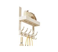 Generico Ripiani Organizer For Porta Dispensa, Portaspezie Da Appendere, Sopra La Con 1 Cestello E 5/6/7/8 Ganci For Bagno, , Camera Letto(White,31x6x28cm)