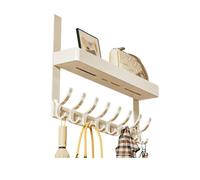 Generico Ripiani Organizer For Porta Dispensa, Portaspezie Da Appendere, Sopra La Con 1 Cestello E 5/6/7/8 Ganci For Bagno, , Camera Letto(White,52x6x28cm)