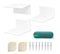 Generico Ripiani Trasparenti Da Parete | 4 Pezzi Portaoggetti Multifunzione - Ripiani Versatili E Robusti Da 10 Cm | Per Soggiorno Bagno Camera Da Letto Album Archivio Cucina Libreria Posto Di Lavoro