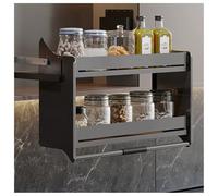 Generico Ripiano Estraibile In Lega Di Alluminio, Cestello Di Sollevamento For Ripiani Resistenti A 2 Livelli, For Cucina, Dispensa, Bagno(900mm Cabinet)