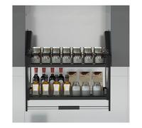 Generico Ripiano Estraibile In Lega Di Alluminio, Organizer For Armadietto Da Parete Superiore Della Cucina, Scaffale Portaoggetti Da Cucina A 2 Livelli, For Cucine E Bar(800mm Cabinet)