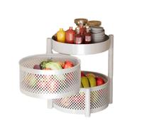 Generico Ripiano Girevole For Frutta E Verdura, Cestello Girevole, Mensola Da Bagno Sulla Scrivania, Il Cestino È Staccabile For Una Facile Pulizia(White)