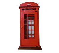 Generico Riproduzione Cabina telefonica inglese in legno colore rosso