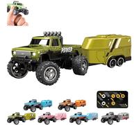 Generico Riprush Mini Monster 1:64 Off-Road LED Alloy Racer, 3-Speed Modes, 360° Flip Rip Rush Alloy Racer with LED Lights, Unleash Adventure, Build Skills (Type D)