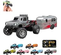 Generico Riprush Mini Monster 1:64 Off-Road LED Alloy Racer, 3-Speed Modes, 360° Flip Rip Rush Alloy Racer with LED Lights, Unleash Adventure, Build Skills (Type A)