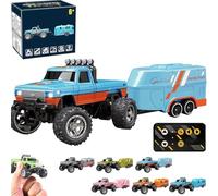 Generico RipRush Mini Monster 1:64 Off-Road LED Alloy Racer, 3-Speed Modes, 360° Flip Rip Rush Alloy Racer with LED Lights, 2.4GHz Racing System, Speed/Steering Adjustable (E)