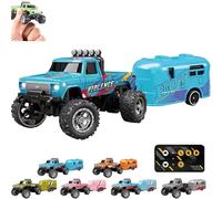 Generico Riprush Mini Monster 1:64 Off-Road LED Alloy Racer, 3-Speed Modes, 360° Flip Rip Rush Alloy Racer with LED Lights, Unleash Adventure, Build Skills (Type F)