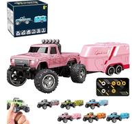Generico RipRush Mini Monster 1:64 Off-Road LED Alloy Racer, 3-Speed Modes, 360° Flip Rip Rush Alloy Racer with LED Lights, 2.4GHz Racing System, Speed/Steering Adjustable (F)