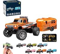 Generico RipRush Mini Monster 1:64 Off-Road LED Alloy Racer, 3-Speed Modes, 360° Flip Rip Rush Alloy Racer with LED Lights, 2.4GHz Racing System, Speed/Steering Adjustable (A)