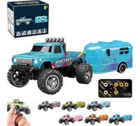 Generico RipRush Mini Monster 1:64 Off-Road LED Alloy Racer, 3-Speed Modes, 360° Flip Rip Rush Alloy Racer with LED Lights, 2.4GHz Racing System, Speed/Steering Adjustable (B)