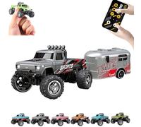 Generico Riprush Mini Monster 1/64, Off-Road LED Alloy Racer, with LED Lights, 3-Speed Modes, 2.4GHz Racing System, for Ages 14+ Hobbyists and Collector (Gray)