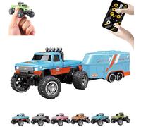 Generico Riprush Mini Monster 1/64, Off-Road LED Alloy Racer, with LED Lights, 3-Speed Modes, 2.4GHz Racing System, for Ages 14+ Hobbyists and Collector (Blue-1)
