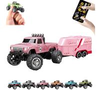 Generico Riprush Mini Monster 1/64, Off-Road LED Alloy Racer, with LED Lights, 3-Speed Modes, 2.4GHz Racing System, for Ages 14+ Hobbyists and Collector (Pink)
