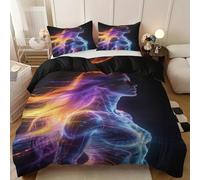 Generico Ritratto femminile singolo Set Copripiumino, Dea dell'energia Copripiumini e set da letto, Arte digitale - Parure Copri Piumino, Stile astratto - Sacco Piumone 135x200cm con 2 federa