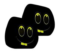 Generico Rivestimenti Poggiatesta per Auto | 2 Pezzi Coprisedile Interni Veicolo | Design Cartoon Espressione Divertente | Decorazione per Auto SUV Veicolo