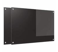 Generico Rivestimento da Cucina 2 PCS Nero 90 x 60 cm Vetro temperato