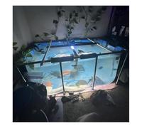 Generico Rivestimento in PVC Resistente per laghetto Koi con Struttura in Acciaio, Vasca Bing Fuori Terra con Finestra Trasparente (50x40x30 cm) - Perfetto per acquari, Piscine e Giochi d'Acqua all'a