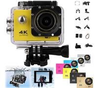 Generico Roamix Vision 4k Action Camera, Roamix Vision+ 4k, HD Waterproof Sports Cam, with Wi-Fi, 140° Wide-Angle Lens (Yellow,32g)
