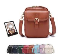 Generico Roarrave Crossbody Leather Bag, Women’s 2025 Vintage, Anti Theft Shoulder Bags, Built in Wallet with Card Slots (brown)