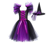 Generico Robe Tutu d'halloween pour bébé Fille Carnevale e Feste Ragazza Costume Gotico Vestito Streghe Halloween Bebe Jupe Plissée Mi Longue Enfants per Festa, Cosplay,