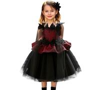 Generico Robe Tutu d'halloween pour Bébé Fille Costume da Vampiro Regina di Halloween Tenue Bebe Vestito Streghe Jupe Plissée Mi Longue Enfants per Carnevale Party Cosplay