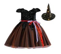 Generico Robe Tutu d'halloween pour Bébé Fille Vestito Halloween per Ragazza Abito da Vampiro Abbigliamento Bambino Deguisement Bebe Bandeau Déguisement Carnevale Party Cosplay