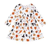 Generico Robe Tutu d'halloween pour Bébé Fille Vestito Halloween per Ragazza Costume da Carnevale Mercoledi Bambini Vetement Bebe Jupe Plissée Mi Longue Enfants Party Cosplay