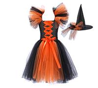 Generico Robe Tutu d'halloween pour bébé Fille,Vestito Halloween per Ragazza Vestito Vampiro Bambina Carnevale Mercoledi Bambini Mon Premier Bebe Fille Jupe Plissée Mi Longue Enfants vestire festa