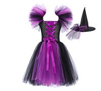Generico Robe Tutu d'halloween pour bébé Fille,Vestito Halloween per Ragazza Vestito Vampiro Bambina Carnevale Mercoledi Bambini Mon Premier Bebe Fille Jupe Plissée Mi Longue Enfants vestire festa