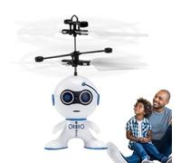 Genérico Robot con telecomando: mini drone ricaricabile da 15 x 14,5 x 4 | 8 cm, RC con ricarica USB, LED con rilevamento di movimento manuale, motore resistente, idea regalo