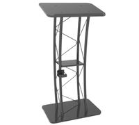 Generico Robusto podio in Metallo Nero con portabicchieri - Ideale Come pulpito per Sale conferenze, bancone per Reception di Hotel e Supporto per presentazioni di Eventi e conferenze