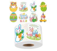 Generico Roll of Easter Stickers - 500 Pieces Adhesive Waterproof Decals | 8 Designs Self Adhesive Paper 1.5-3cm, Happy Easter Stickers for Envelope Notebook Birthday Festival Party Bottle Laptop