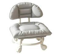 Generico Rolling Backrest Chair, Low Rolling Stool, PU Leather Work Seat